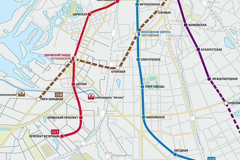 Карта метро юго западная показать